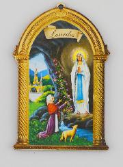 Dizainier en Bois et Icône Souvenir de Lourdes