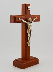 Crucifix en Bois d'Hêtre sur Socle
