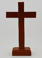 Crucifix en Bois d'Hêtre sur Socle