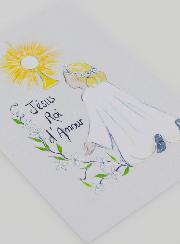 Carte de Communion Communiante Jésus Roi d'Amour