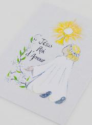 Carte de Communion Communiante Jésus Roi d'Amour