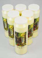 Lot de 6 Bougies de Neuvaine Notre Dame de Lourdes