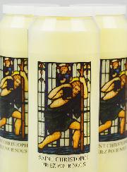 Lot de  3 Bougies de Neuvaine à Saint Christophe