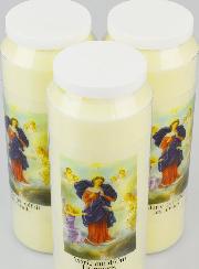 Lot de 3 Bougies de Neuvaine Marie qui Défait les Noeuds