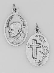 Médaille Religieuse Pape Bienheureux Jean-Paul 2 Argentée