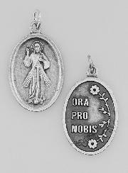 Médaille Religieuse Jésus-Christ Miséricordieux Argentée