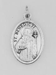 Médaille Religieuse Saint Benoît Argentée