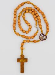 Chapelet en Bois Image Coeur de Lourdes