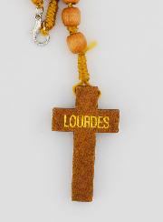Chapelet en Bois Image Coeur de Lourdes