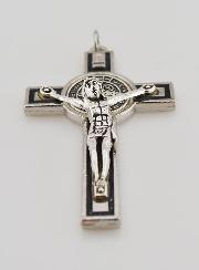 Croix Saint Benoit Noire en Métal