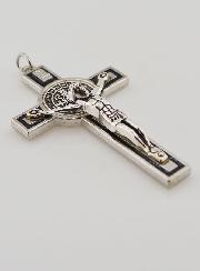 Croix Saint Benoit Noire en Métal
