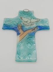 Croix Enfant Esprit Saint en Verre
