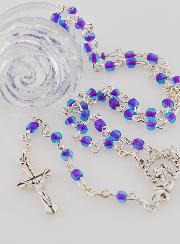 Chapelet en Perles Violettes - Première Communion