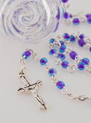 Chapelet en Perles Violettes - Première Communion
