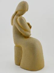 Statue Vierge Marie à l'Enfant Granit Lissée
