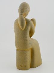 Statue Vierge Marie à l'Enfant Granit Lissée