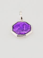 Médaille Notre Dame de Lourdes 11mm - Violet