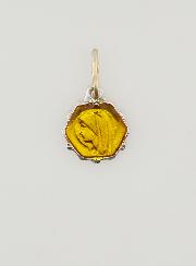 Médaille Vierge Marie 8mm - Jaune