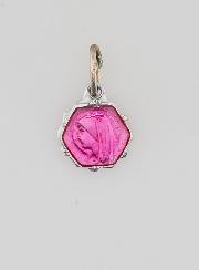 Médaille Vierge Marie 8mm - Rose Fushia