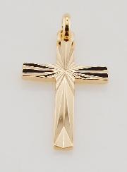Pendentif Croix Sculptée en Plaqué Or