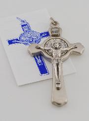 Pendentif Croix Saint Benoit Argentée