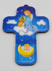 Croix en Bois Enfant - Ange Gardien Protecteur