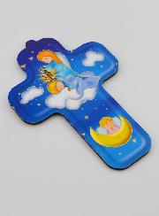 Croix en Bois Enfant - Ange Gardien Protecteur
