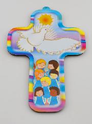 Croix en Bois Enfant - Feu de l'Esprit Saint