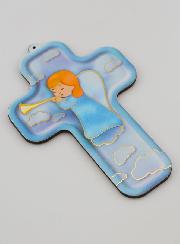 Croix en Bois Enfant - Ange Gardien Trompette