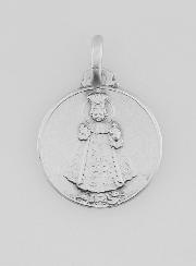 Médaille Enfant Jésus de Prague en Argent Massif - 16mm