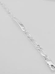 Bracelet Gourmette en Argent 21cm - Maille Figaro 7mm