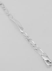 Gourmette en Argent 19cm - Maille Figaro 7mm