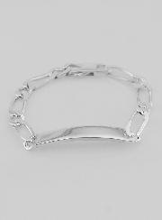 Gourmette en Argent 19cm - Maille Figaro 7mm