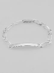 Gourmette en Argent Massif 18cm - Maille Figaro 5mm