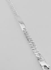 Bracelet Gourmette identité en Argent 19cm - Maille 7mm