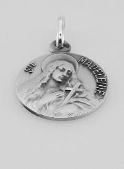 Médaille Sainte Marie-Madeleine en Argent Massif - 18mm