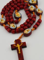 Chapelet Sacré Coeurs Unis de Marie et Jésus - Grains en Bois