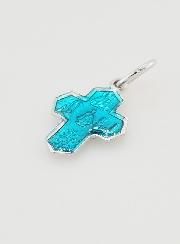 Pendentif Croix des Saints 15mm - Bleu de Lourdes