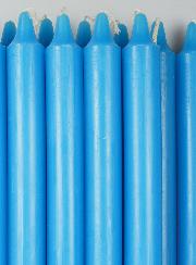 12 Bougies Teintées Masse de Prières Bleu Pastel