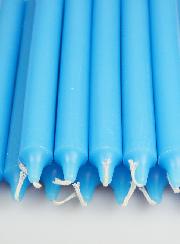 12 Bougies Teintées Masse de Prières Bleu Pastel