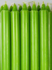 12 Bougies Teintées Masse de Prières Vert Pré