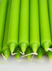 12 Bougies Teintées Masse de Prières Vert Pré