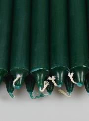 12 Bougies Teintées Masse de Prières Vert Foncé Sapin