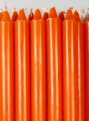 12 Bougies Teintées Masse de Prières Orange