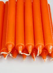 12 Bougies Teintées Masse de Prières Orange