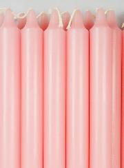 12 Bougies Teintées Masse de Prières Rose Pâle