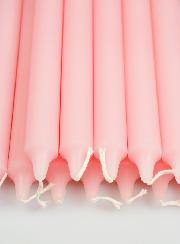 12 Bougies Teintées Masse de Prières Rose Pâle