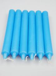 6 Bougies Teintées Masse Couleur Bleu Pastel