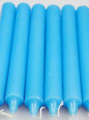 6 Bougies Teintées Masse Couleur Bleu Pastel