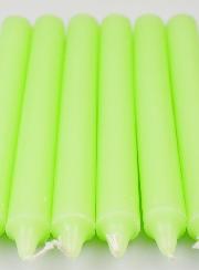6 Bougies Teintées Masse Couleur Vert Pâle - Vert Clair